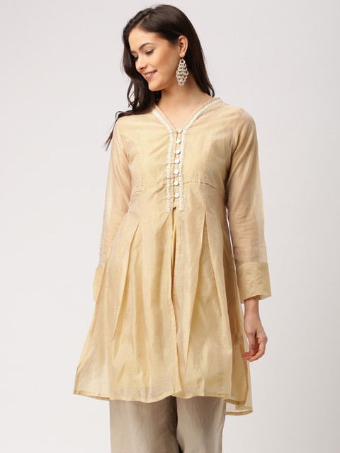 

IMARA Women Beige Solid Anarkali Kurta