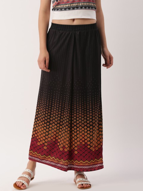 

IMARA Black Printed Maxi Skirt