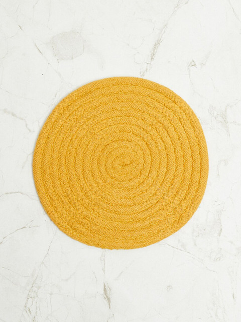

Home Centre Yellow Round Cotton Trivets