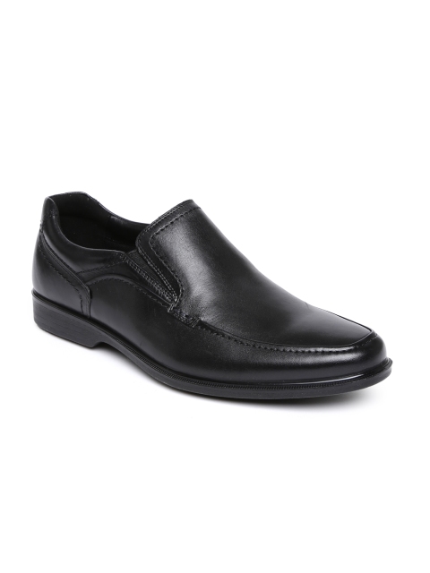 

Hush Puppies Men Black Elvan Leather Semiformal Slip-Ons