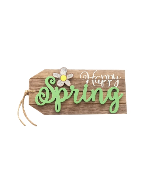

Home Centre Beige & Green Happy Spring Wooden Wall Decor