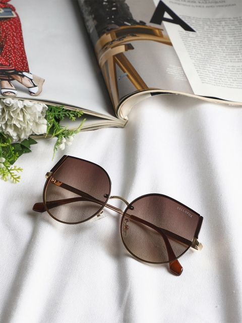 

Bellofox Women Brown Lens & Gold-Toned Cateye Sunglasses BS1808-0422