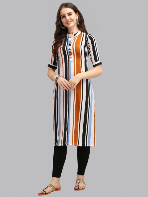 

Fashion FRICKS Women Multicoloured Striped Kurta, Multi