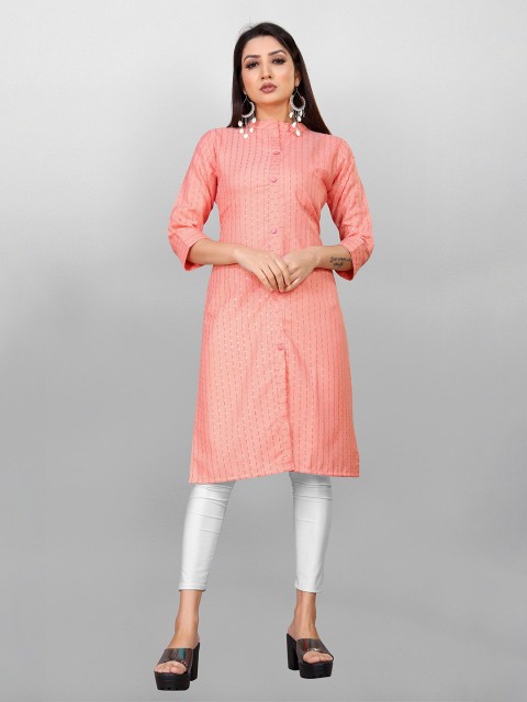 

Fashion FRICKS Women Orange Geometric Printed Kurta