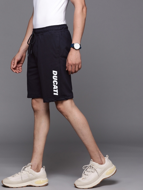 

Ducati Men Navy Blue Brand Logo Printed Shorts