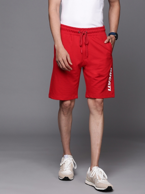 

Ducati Men Red Brand Logo Printed Shorts