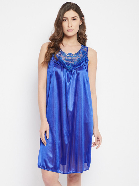 

Camey Women Blue Satin Nightdress