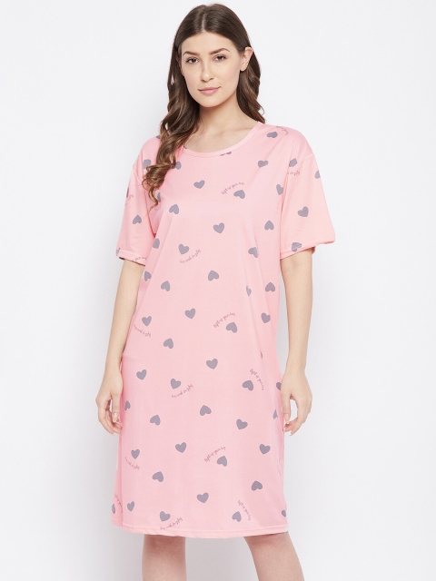 

Camey Pink Printed T-shirt Nightdress