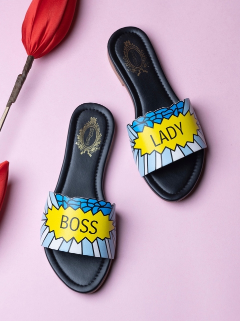 

Shoetopia Girls Black Open Toe Flats