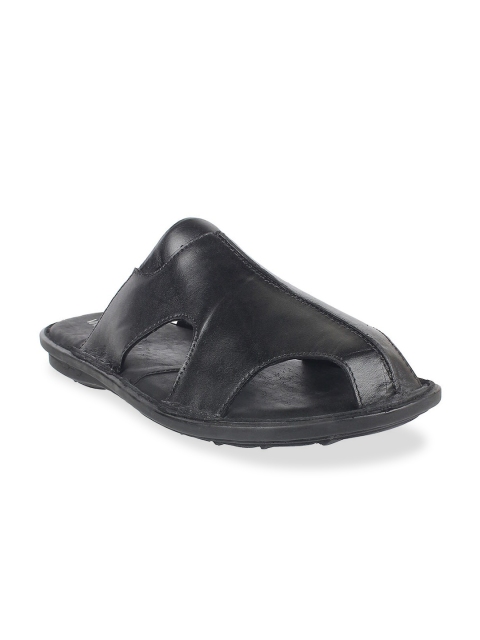 

Vardhra Men Black Leather Comfort Sandals