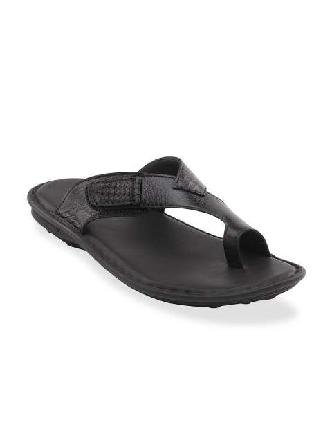 

Vardhra Men Black Leather Comfort Sandals