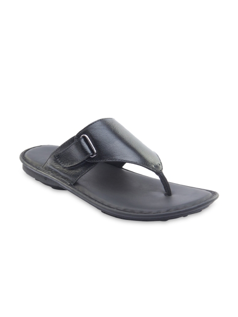 

Vardhra Men Black Leather Comfort Sandals