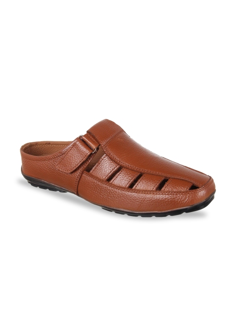 

Vardhra Men Tan Leather Clogs Sandals