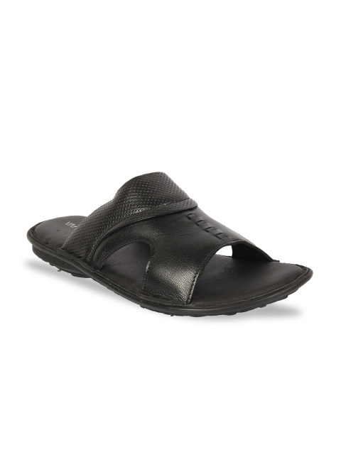

Vardhra Men Black Leather Comfort Sandals