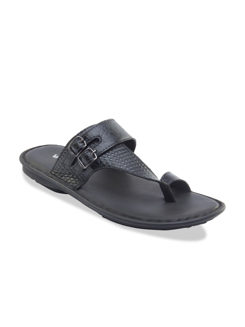 

Vardhra Men Black Leather Comfort Sandals