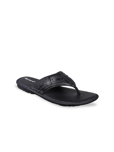 

Vardhra Men Black Leather Comfort Sandals