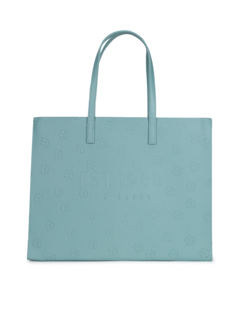 

Ted Baker Green Leather Oversized Shopper Tote Bag with Cut Work