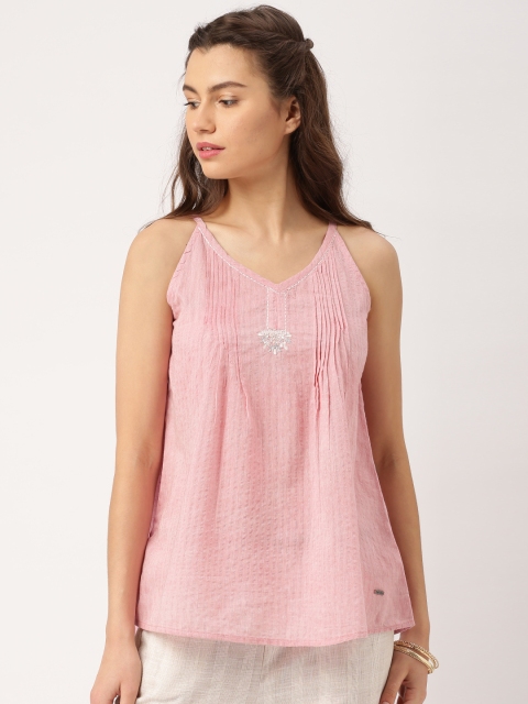 

IMARA Fusion by Women Pink Solid A-Line Top
