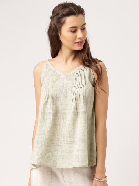 

IMARA Fusion Women Beige Solid A-Line Top