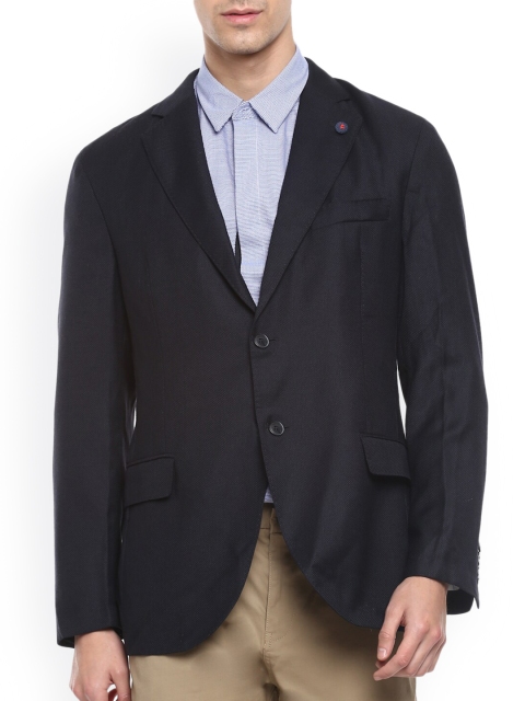

HACKETT LONDON Men Navy Blue Longline Tailored Jacket