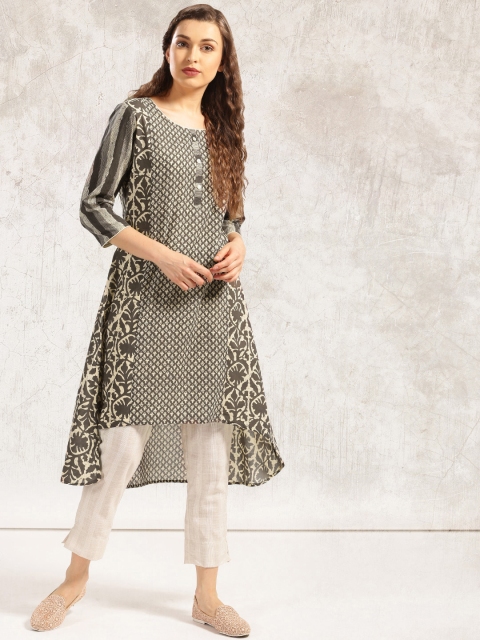 

Anouk Women Brown & Beige Printed A-Line Kurta