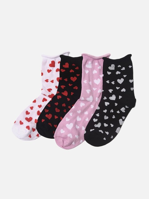 

Trendyol Women Pack of 4 Patterned Socks, Lavender