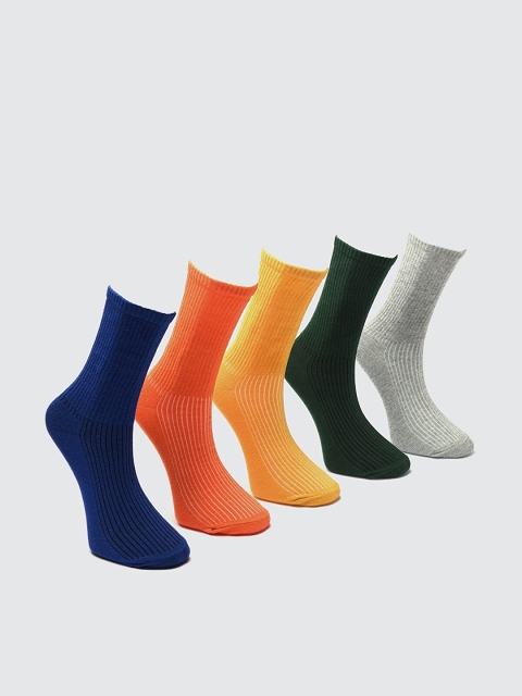 

Trendyol Men Pack of 5 Self Ribbed Above-Knee Socks, Mustard