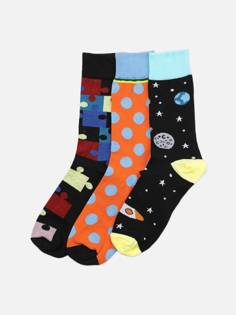 

Trendyol Men Pack of 3 Patterned Above-Ankle Socks, Orange