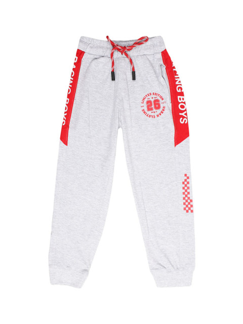 

V-Mart Boys Grey Melange Printed Cotton Joggers