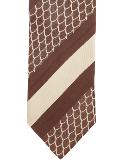 

Alvaro Castagnino Brown & Cream-Coloured Patterned Silk Tie