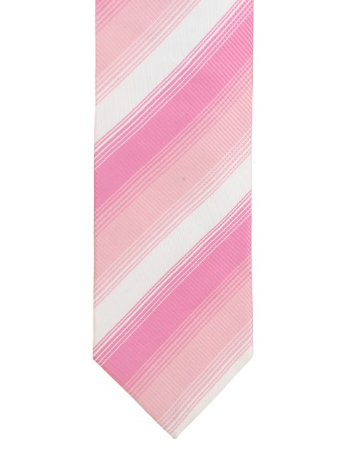 

Alvaro Castagnino Pink & White Striped Silk Tie