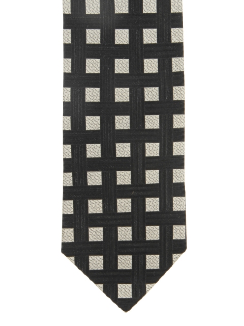 

Alvaro Castagnino Cream-Coloured & Black Checked Silk Tie