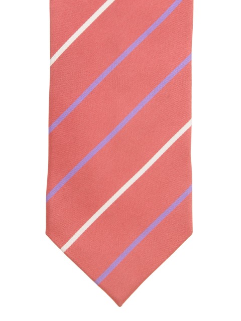 

Alvaro Castagnino Pink Silk Striped Tie