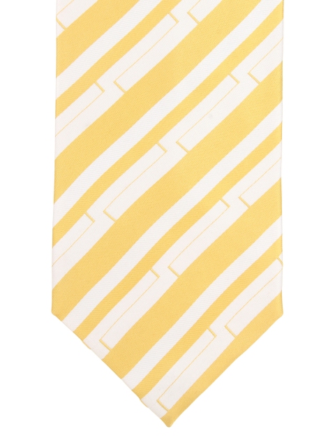 

Alvaro Castagnino Yellow & White Striped Silk Tie