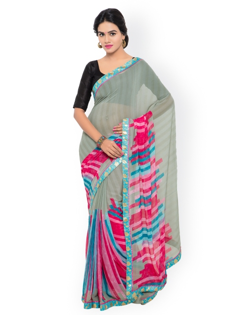 

Shaily Grey Georgette Printed Saree