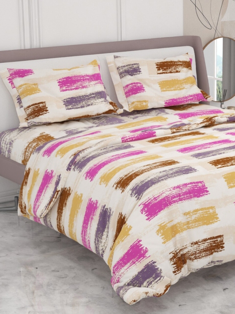 

Ariana Purple Geometric 300 TC King Bedsheet with 2 Pillow Covers