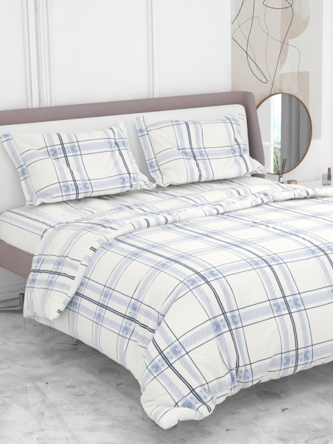 

Ariana Blue & White Geometric 300 TC King Bedsheet with 2 Pillow Covers