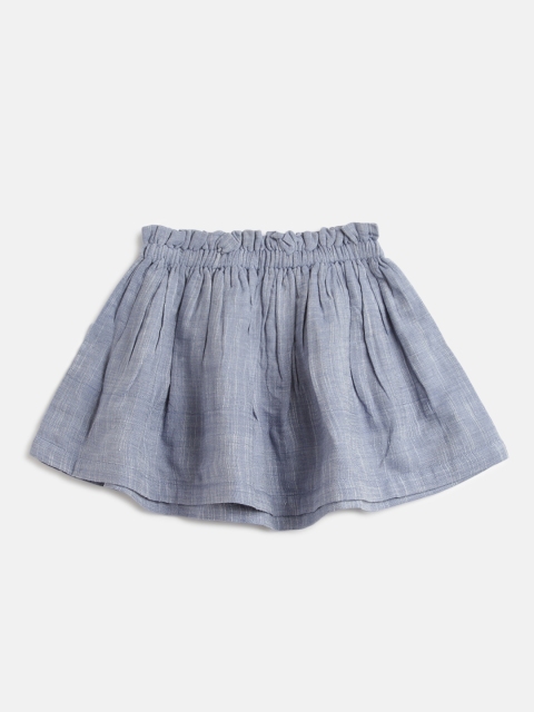 

Kids On Board Infant Girls Blue Solid Pure Cotton Flared Mini Skirt