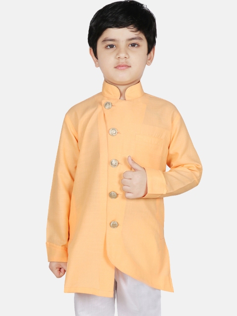 

SG YUVRAJ Boys Orange Solid Thread Work Kurta
