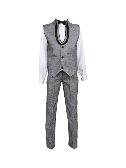 

V-Mart Boys Grey Pure Cotton 2 piece Solid Terry Rayon V Neck Suit