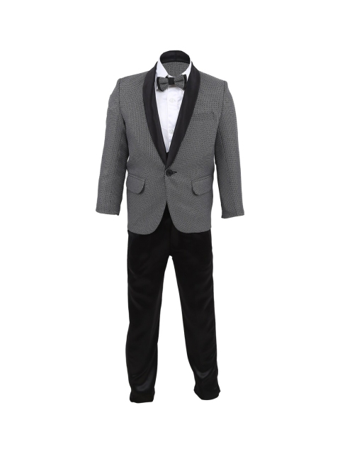 

V-Mart Boys Grey Solid Suit