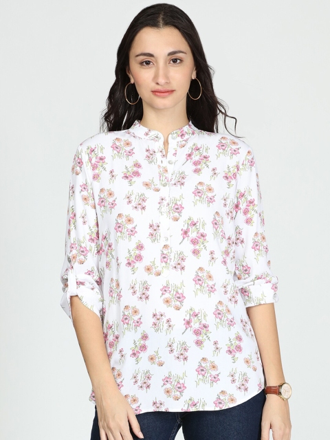 

IDK White Floral Print Top