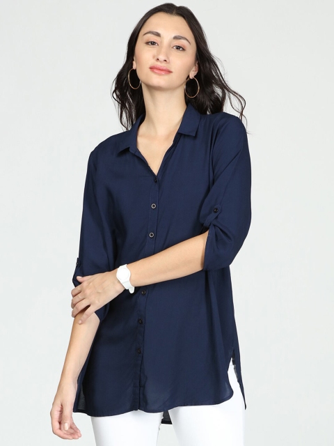 

IDK Navy Blue Shirt Style Top