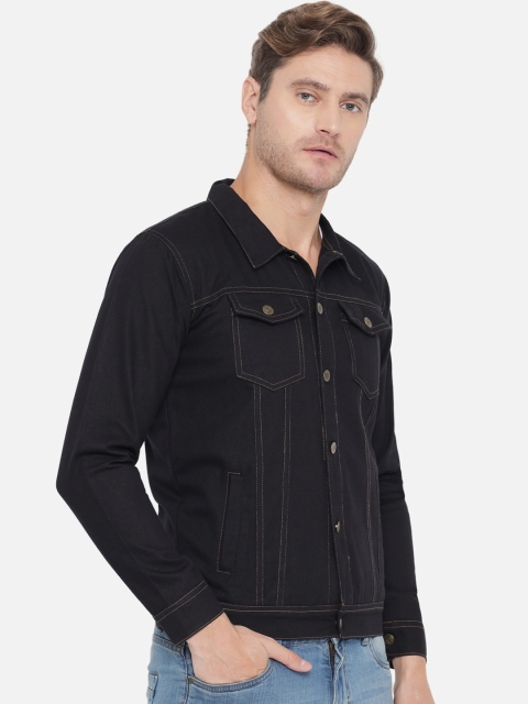

FurryFlair Men Black Washed Denim Jacket