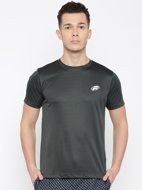 

FILA Men Charcoal Grey Solid T-shirt