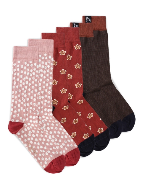 

Ted Baker Men Pack Of 6 Printed Cotton Socks, Brown