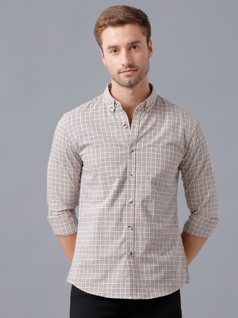 

YOVISH Men Multicoloured Smart Slim Fit Checked Cotton Semiformal Shirt, Multi