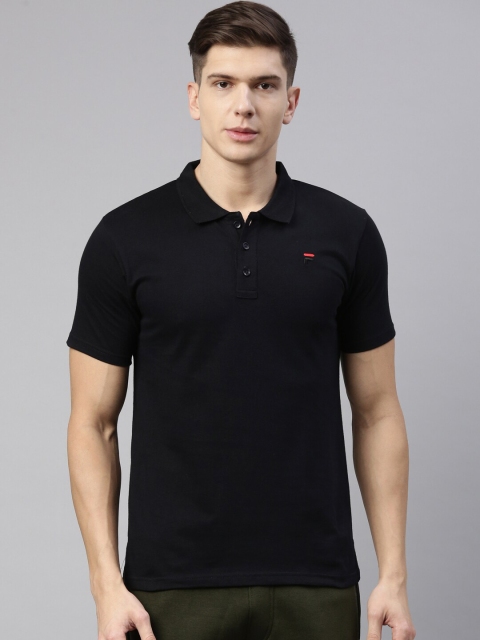 

FILA Men Navy Blue Polo Collar Cotton T-shirt