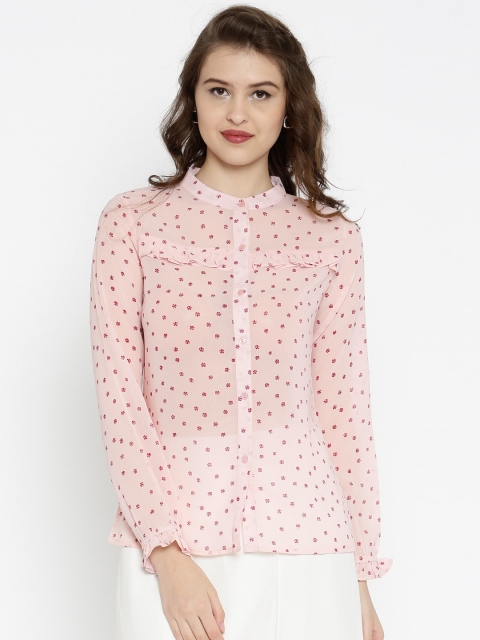 

PURYS Women Pink Printed Casual Shirt
