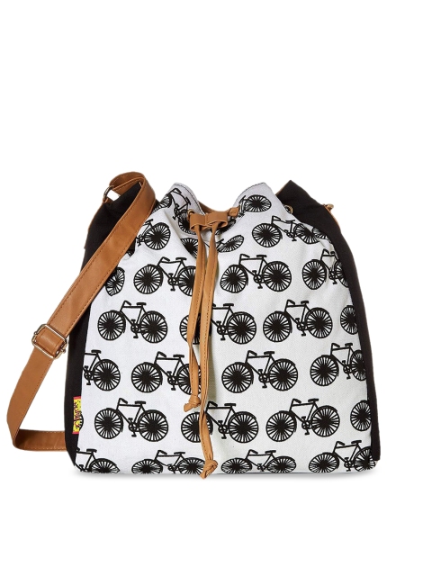 

Kanvas Katha Multicoloured Printed Shopper Sling Bag with Applique, Multi